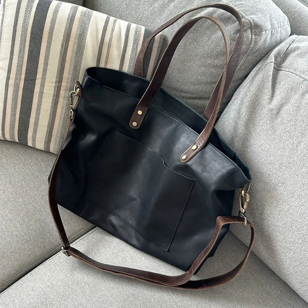 oversized black leather work bag! - Picture 2 of 5
